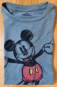 Disney Mickey Mouse Graphic T-Shirt Youth Kids Unisex XL Distressed Gray NWT - Picture 1 of 4