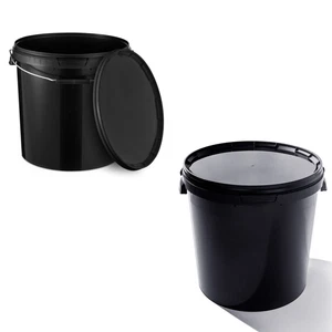 Eimer mit Deckel 30 20 10 5 3 1 0,5 L Schwarz BenBow Lebensmittelecht Eimer - Bild 1 von 43