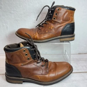 Stivaletti Bull Boxer Biltmore da uomo in vera pelle marrone e nero - Foto 1 di 13
