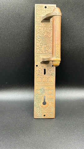 ANTIQUE AESTHETIC  EASTLAKE VICTORIAN  BRASS BRONZE DOOR Pull Cover
