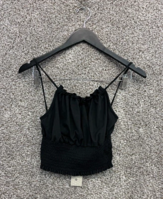 Camiseta sin mangas Gaze negra recortada callada verano cami mangas con tiras juniors talla S Foto 1 de 4