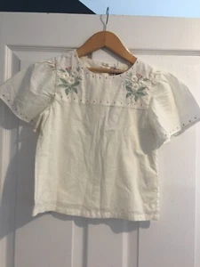 BNWT John Lewis/Heirloom Collection, Girls White Embroidered Top, Age 8 - Picture 1 of 11