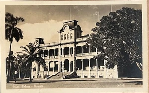 Postal con foto real del Palacio Iolani de Honolulu Hawaii RPPC c1940 - Imagen 1 de 7