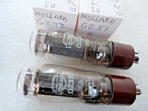 Par emparejado B Mullard GZ37 Amplitrex probado tubo de válvula usado - Imagen 1 de 4