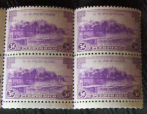 Francobollo US 3¢ SC #801 PUERTO RICO LA FORTALEZA PALACIO de SANTA MNH blocco di 4. - Foto 1 di 1