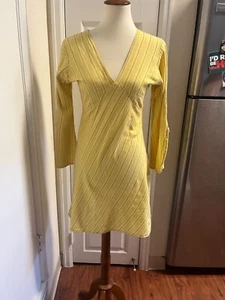 Unbranded Juniors Yellow Fit Flare Yellow Mini Dress Size M/L 100% Cotton - Picture 1 of 7