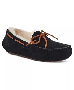 UGG Dakota Moccasin Suede Wool Slipper Black women's sz 12/Men's 9 - Picture 1 of 8