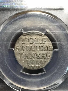 PCGS-VF35 1711CW DENMARK 12 SKILLING  - Bild 1 von 4