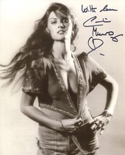 007 Bond girl Caroline Munro signed 8x10 see through shirt photo! RARE!