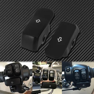 1Pair Motorcycle Black Turn Signal Extension Caps Fit For Harley XL Softail Dyna - Picture 1 of 11