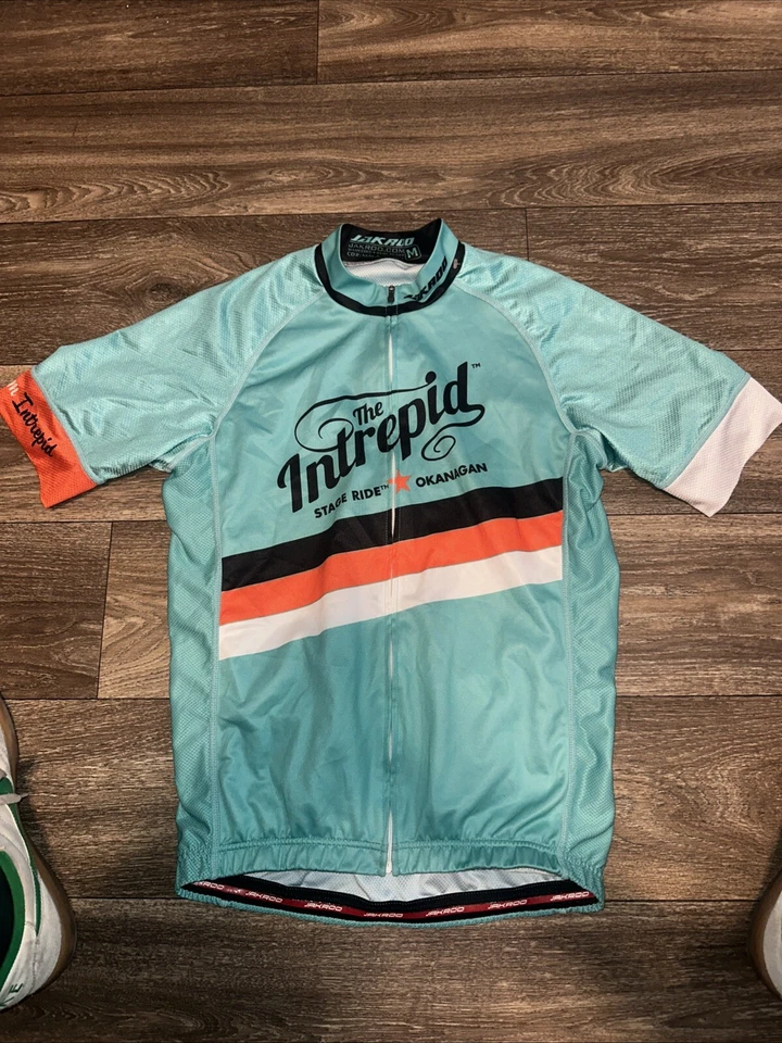 Camiseta masculina de ciclismo Jakroo média The Intrepid Okanagan azul-petróleo #GG - Imagem 1 de 4