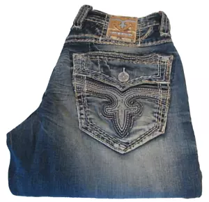 Rock Revival Men's Sunburst Straight Fit Denim Jeans Size 32 - Picture 1 of 3