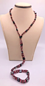 Magnetic Therapy Hematite & Crystal Bead Wrap Necklace/Bracelet - Picture 1 of 5