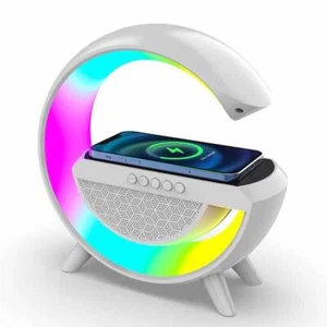 LED Atmosphere Lamp Wireless Charger Desk Lamp Bluetooth Speaker RGB Night Light - Picture 1 of 7