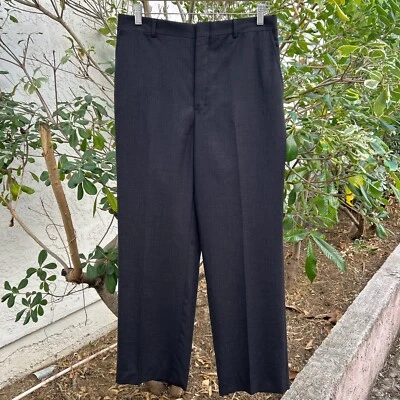 Vintage 90s Nordstrom Tailored Dress Pants 32x29 Wool Blend Black - Image 1 of 3