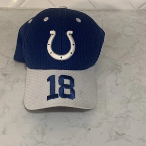 Peyton Manning Colts #18 NFL Cap (Blue+White) Reebok Colts Hat - Picture 1 of 4