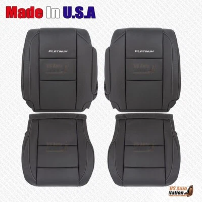 2010 to 2015 For Nissan Armada Platinum Front Bottoms & Tops Leather Cover Black - Image 1 of 4