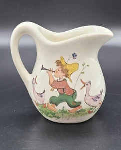 Vintage USA McCoy White Creamer Pitcher Pottery Nursery Rhyme Series Little BOY - Picture 1 of 9