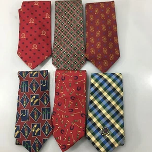 Tommy Hilfiger Lot of 6 Silk Multi-Color Neckties Made in USA - Picture 1 of 9