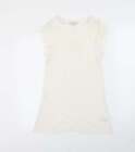 NEXT Womens White Cotton Basic Blouse Size 10 V-Neck