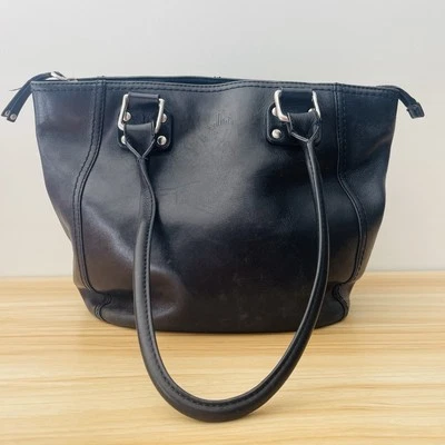 Bolso de Hombro Cellini Cuero de Vaca Genuino Suave Negro Grande Cierre con Cremallera Foto 1 de 4