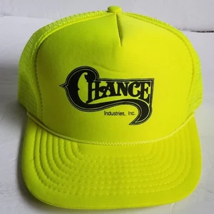 Vintage Chance Industries, Yellow Snapback Mesh Truckers Hat. Needs Cleaning. - Picture 1 of 4