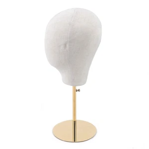 Gold Adjustable Display Stand Caps Wig Hats Holder Head Mannequin Display Stand - Picture 1 of 17