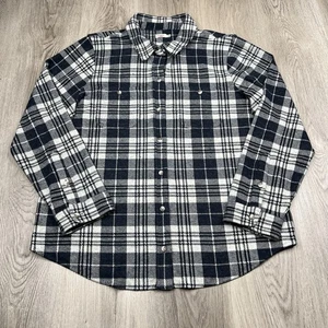 Faherty Legend Sweater Shirt Women’s Size Xtra Large Navy Blue Plaid - Picture 1 of 11