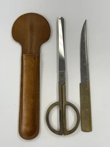 Vintage DUX RATH Solingen Germany Desk Set – Scissors, Letter Opener And Case - Picture 1 of 7