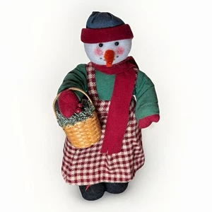 Snowman Snowgirl Christmas Decoration Freestanding Boots, Scarf, Basket - Picture 1 of 10