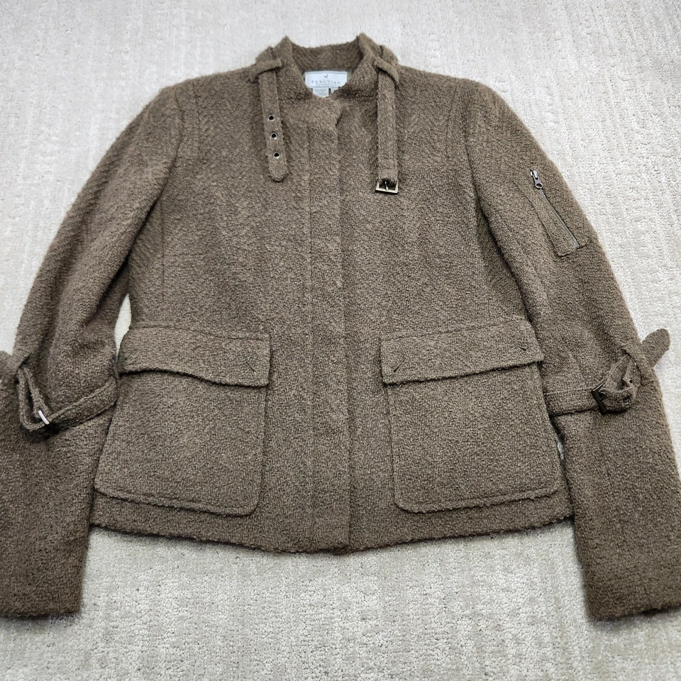 Chaqueta Peruvian Connection Mujer 6 Mezcla Lana Alpaca *LEER* Cremallera Completa Verde  Foto 1 de 4