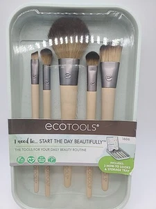 EcoTools Start The Day Beautifully Juego de 5 brochas de maquillaje con bandeja de almacenamiento - Nuevo - Imagen 1 de 4