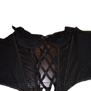 NWT Bodyrage Women’s Black Floral Lace Corset Top Size Large Body Rage - Picture 1 of 6