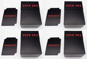 4 x Docsmagic.de Deck Box Black + Card Divider - Kartenbox Schwarz - PKM - YGO M - Picture 1 of 5