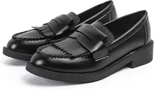DADAWEN Women's Slip-On Tassel Casual Oxfords Dress Shoes size 7 black - Picture 1 of 10