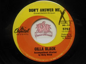 Cilla Black – Don't Answer Me / The Right One Is Left, 45 RPM G+ (9G) - Picture 1 of 2
