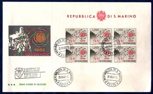 SAN MARINO 1962 EUROPA IN FOGLIETTO IN BUSTA PRIMO GIORNO - Picture 1 of 1