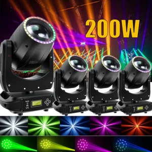 Luz principal móvil LED 4 PIEZAS 200 W RGBW Gobo Beam iluminación de escenario DJ disco Show DMX - Imagen 1 de 15
