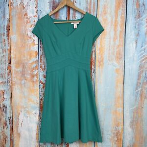 White House Black Market Womens Green Rayon Short Flare Dress Size 2