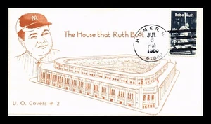 DR JIM STAMPS US COVER BABE RUTH BASEBALL FDC SCOTT 2046 HAND CANCEL INSERT - Picture 1 of 2