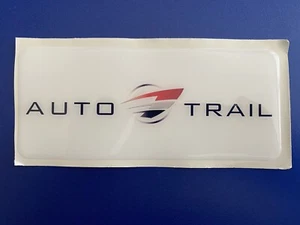 AUTOTRAIL CARAVAN MOTORHOME BADGE DOMED RESIN X1 WHITE HIDE DENT SCRATCH 80 X 50 - Picture 1 of 8