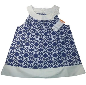 NEW Gymboree Size 6 Age 5-6 Bow Heart Girls Blue Navy White Sleeveless Top Shirt - Picture 1 of 8