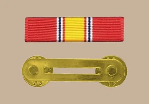 US Armed Forces National Defense Service Ribbon with Brass Holding Bar [RB474] - Picture 1 of 3