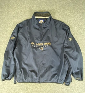 Reebok St Louis Rams Windbreaker Jackets Mens 3XL Navy Full Zip Long Sleeve - Picture 1 of 12