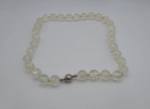 Langer Austria Perlenkette,Crackle, Patent 925 Silber 1,3 Gramm Ag Verschluss - Picture 1 of 13
