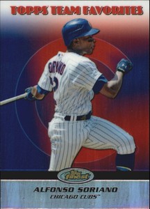 2008 Finest Topps Team Favorites Refractors Baseball Card #AS Alfonso Soriano