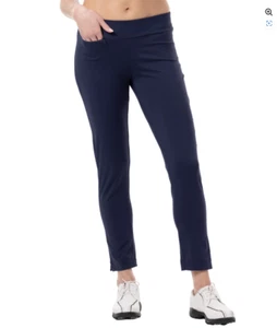 SanSoleil Solstyle Ice Ankle Pant Ink Blue UPF 50 Golf Stretch Pockets Womens M - Picture 1 of 17