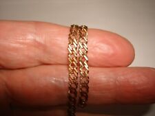 Vintage Collectible Designed 14k Yellow Gold E G Chain Italy Bracelet 8" L