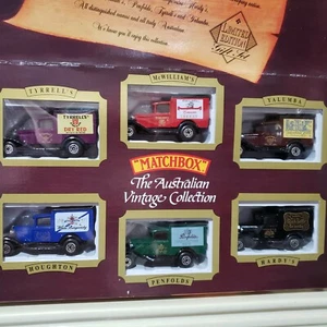 MATCHBOX 1992 AUSTRALISCHE VINTAGE SAMMLUNG MB38 SET MIT 6 WEIN Vans Nu in C9Box - Bild 1 von 9