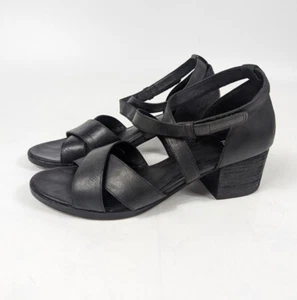 Eileen Fisher Womens sz 9 Shoes Kirby Black Leather Strappy Block heels - Picture 1 of 11